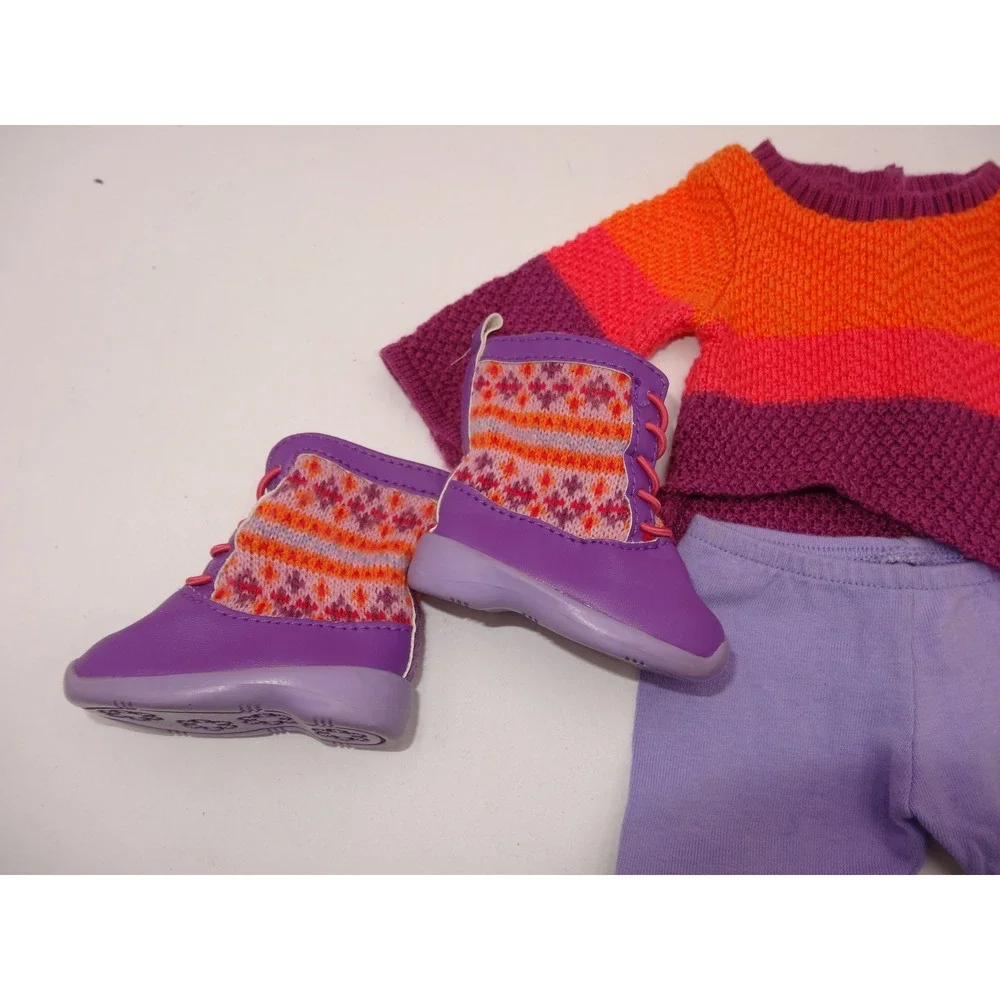American Girl Doll Warm Winter Outfit Boots Shirt Pants and Book Set